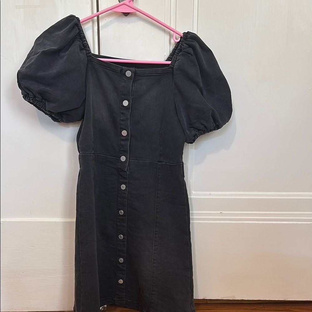 Habitual Black Puff Sleeve Mini
